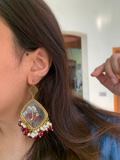 Rose Red Jhumka