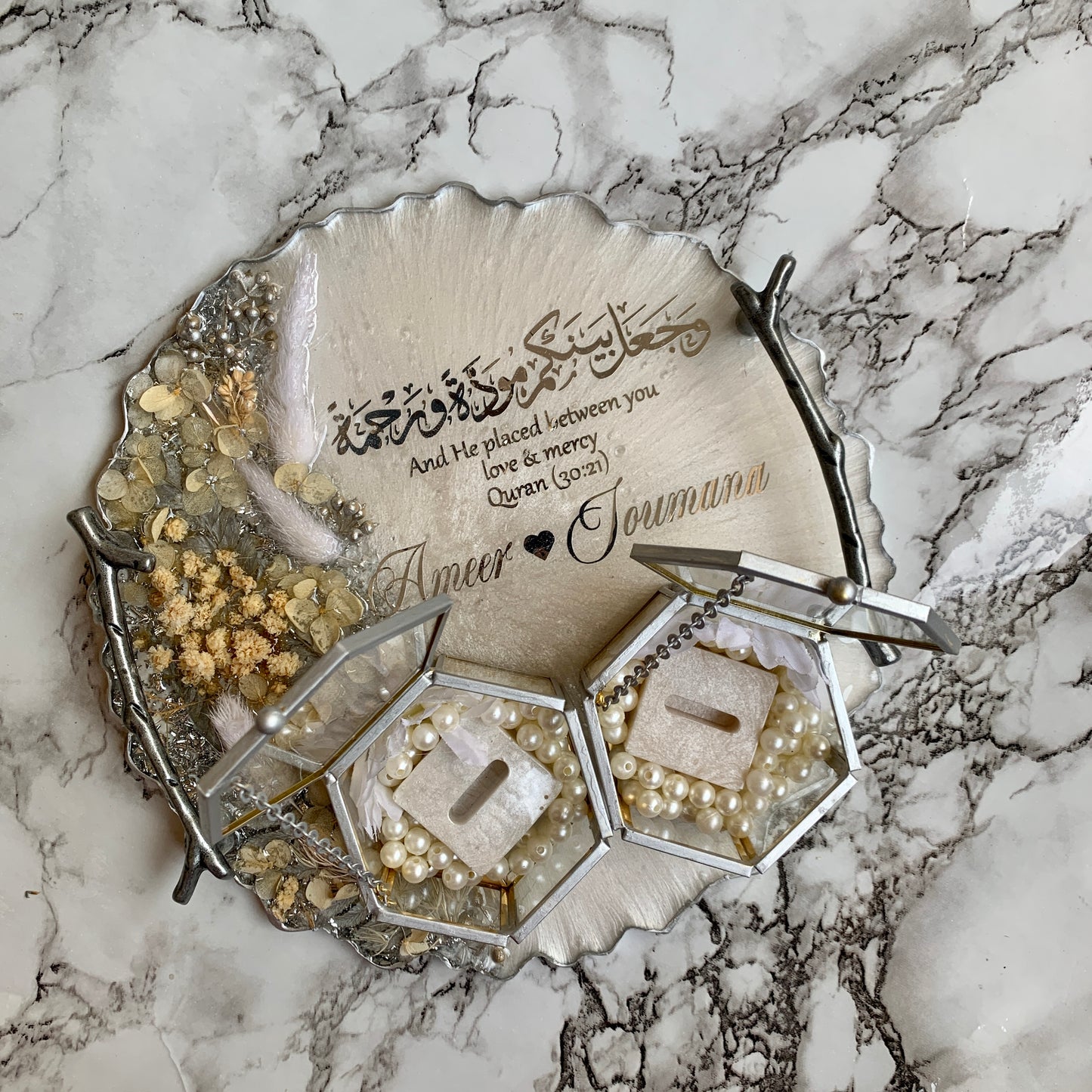 Silver Engagement Resin Tray | ring holders