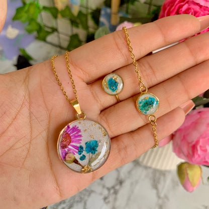 Floral Ferozi Jewelry Set