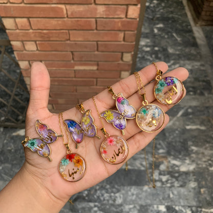 Floral Name Pendants