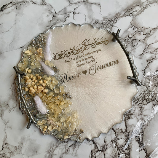 Silver Engagement Resin Tray