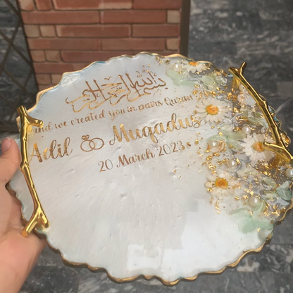 Nikkah/Engagement Plaque | 3D flowers