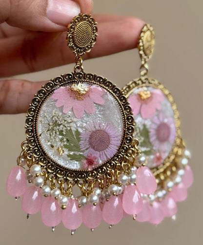 Ghulabi Resin Jhumkay