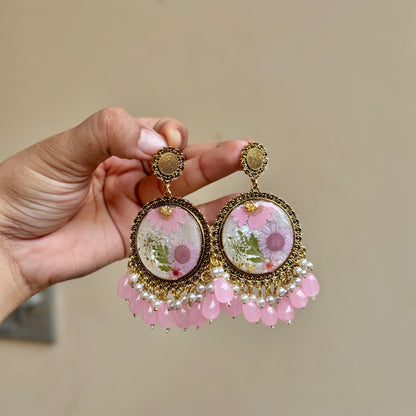 Ghulabi Resin Jhumkay